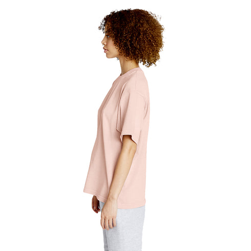 heavyweight pigment tee salmon model women side